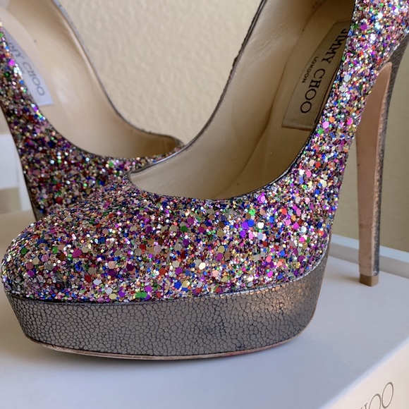 ✨RARE JIMMY CHOO GLITTER HEELS✨ - Picture 5 of 10